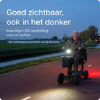 Metic Move scootmobiel met heldere LED-verlichting voor veilig rijden in het donker