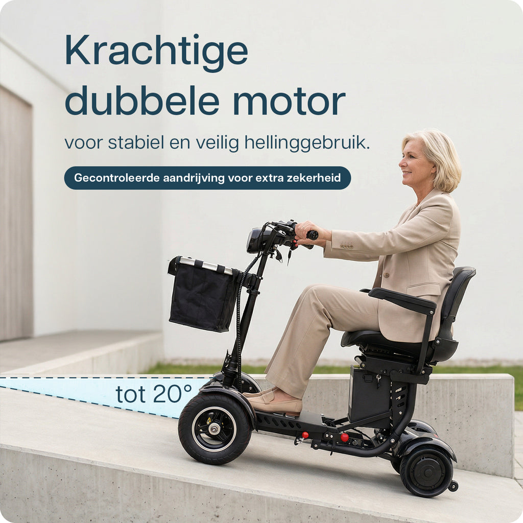 Dubbele 400W-motoren van de Metic Move MQ5 Pro scootmobiel