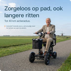 Actieradius van de Metic Move MQ5 Pro: tot 60 km met twee accu's